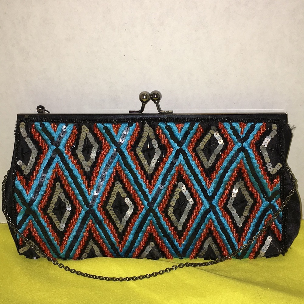 K.C.Malhan clutch purse beads / sequins